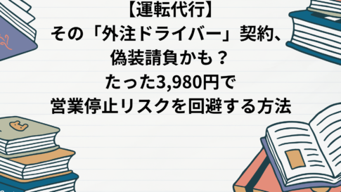 【運転代行】その「外注ドライバー」契約、偽装請負かも？たった3,980円で営業停止リスクを回避する方法
